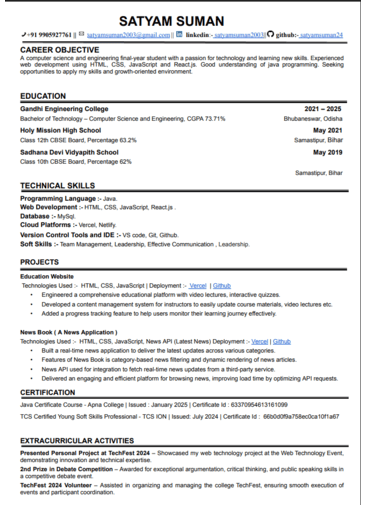 Resume Preview